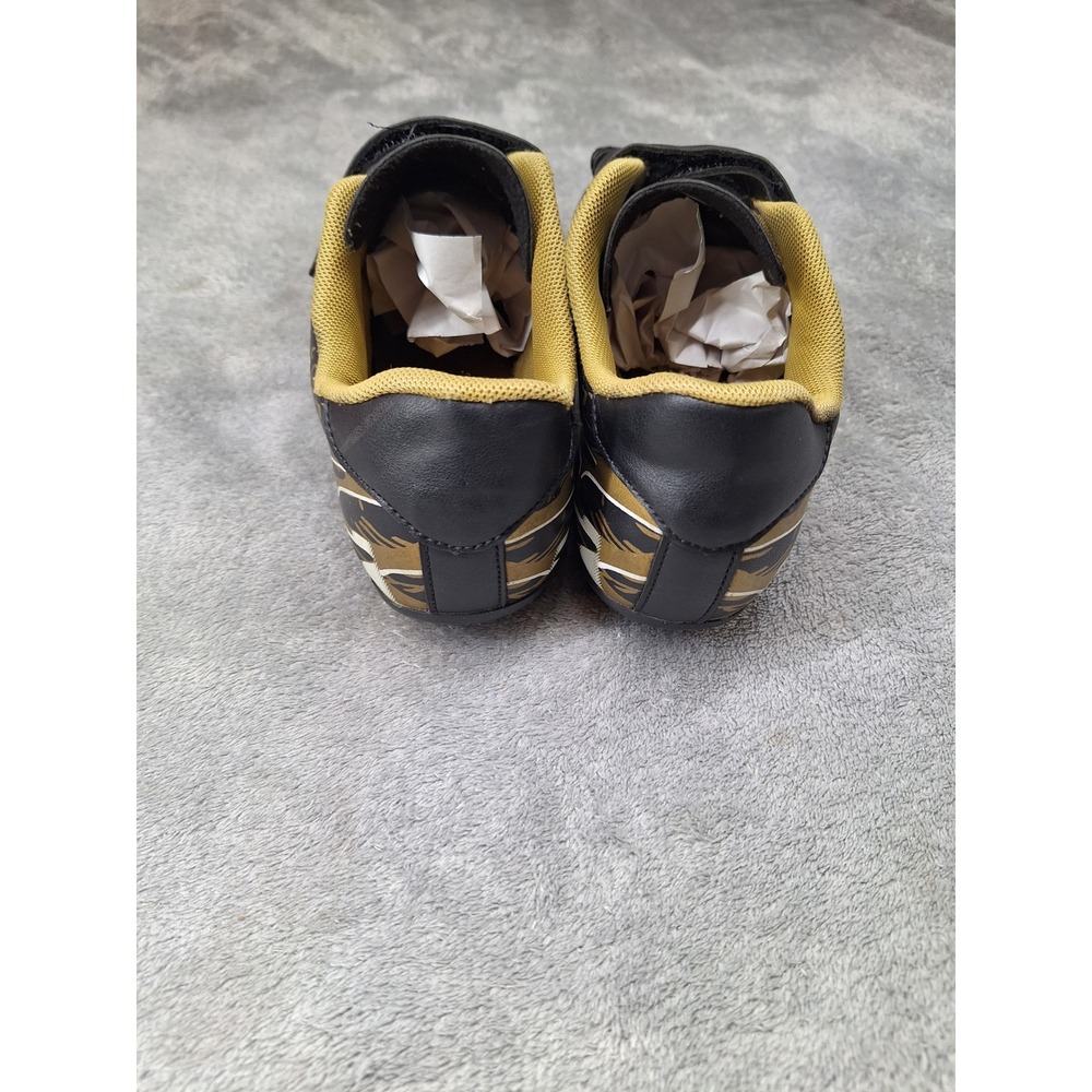 Kids Soccer Cleats Black Gold Graphic Hook and Loop Athletic Shoes Cleats - Picture 4 of 5
